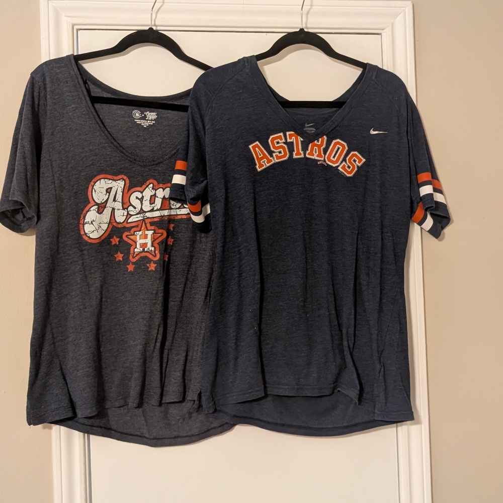 Astros Women's Navy Blue T-Shirt Set